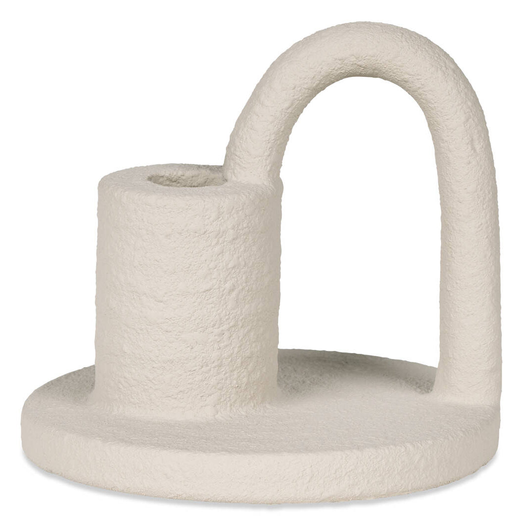 Élan Arc candle holder in ivory with sculptural arched design for modern minimalist home décor